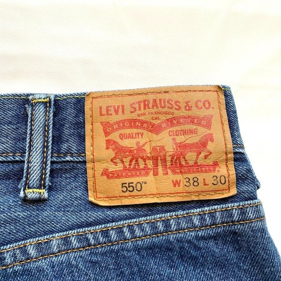 Levi's 550 Jeans Mens 38x30 Relaxed Fit Straight Leg Red Tab Medium Blue Denim - Picture 7 of 12